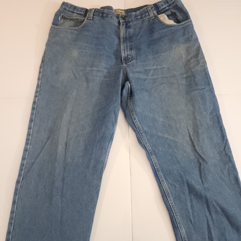 LL Bean Men's Jeans‎ 40x34 Comfort Waist Medium Wash Blue Denim Straight Leg - Picture 3 of 9